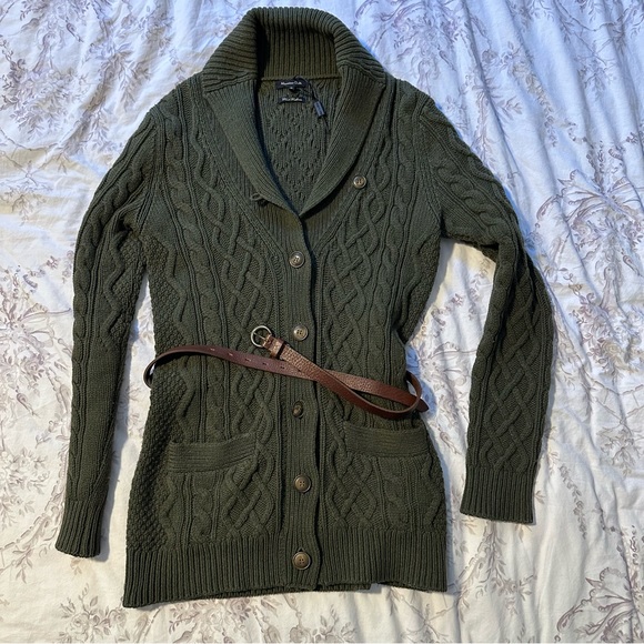 Massimo Dutti knitted button front cardigan. Belted with pockets. Size S - Picture 2 of 6